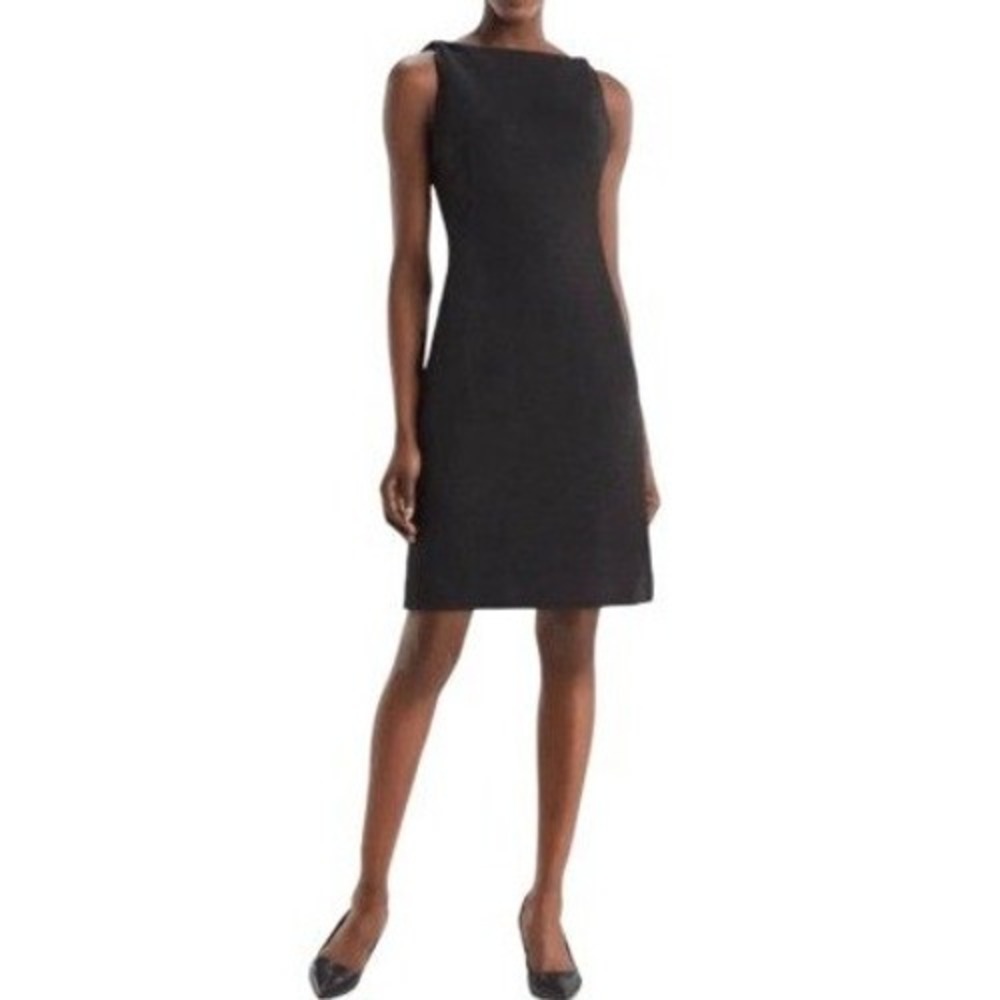 D1 MM.LaFleur Etsuko Dress Charcoal Gray Bateau Neck Sheath Workwear Size 6